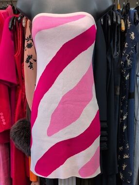 Milly Cabana Zebra Pink and Light Pink Knit Dress